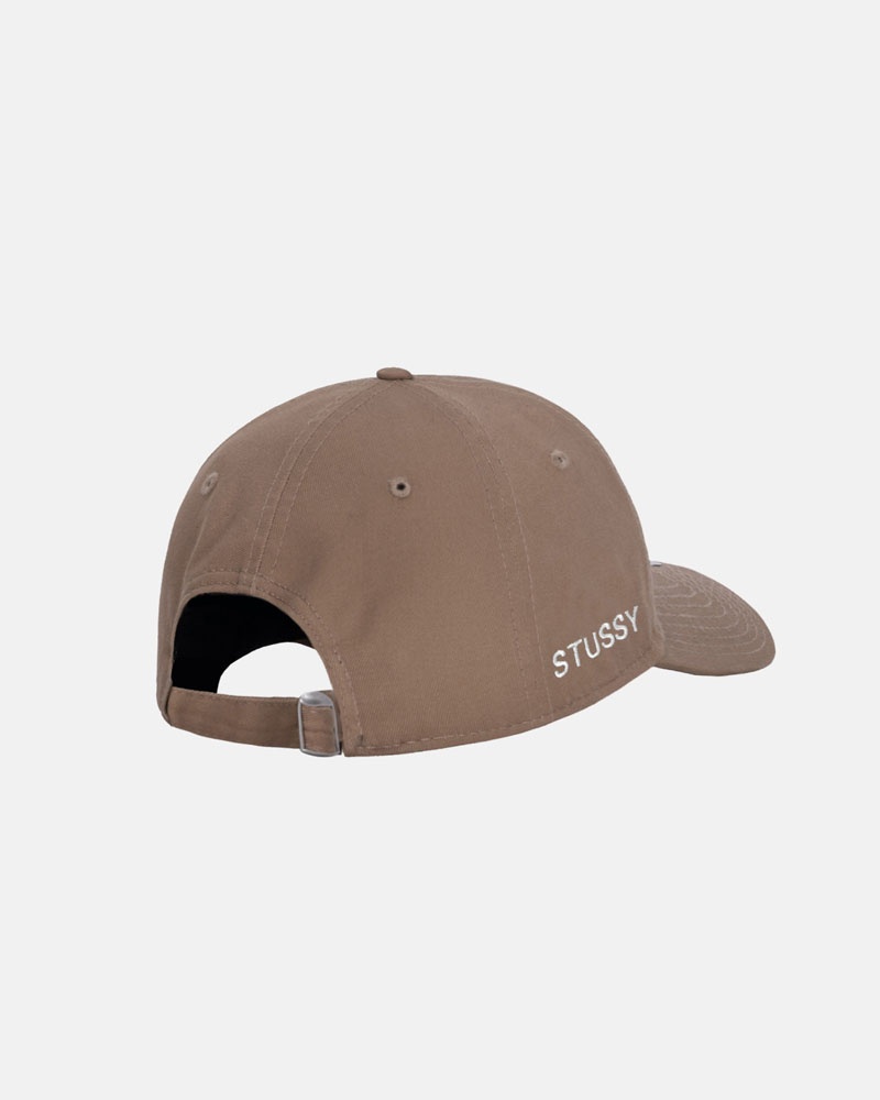 Khaki Stüssy New Era 9Twenty SS Link Strapback Caps | USA BZYXNQ537