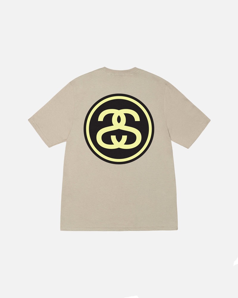 Khaki Stüssy SS-Link T-Shirts | USA WYKSET298