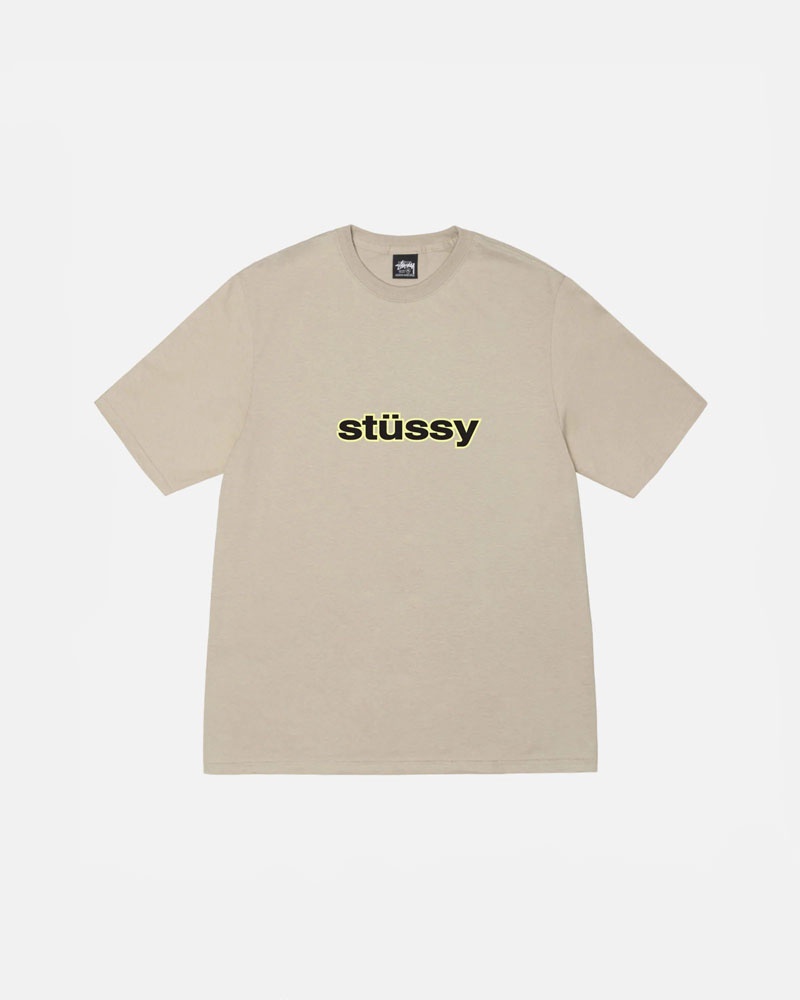 Khaki Stüssy SS-Link T-Shirts | USA XWZBED397