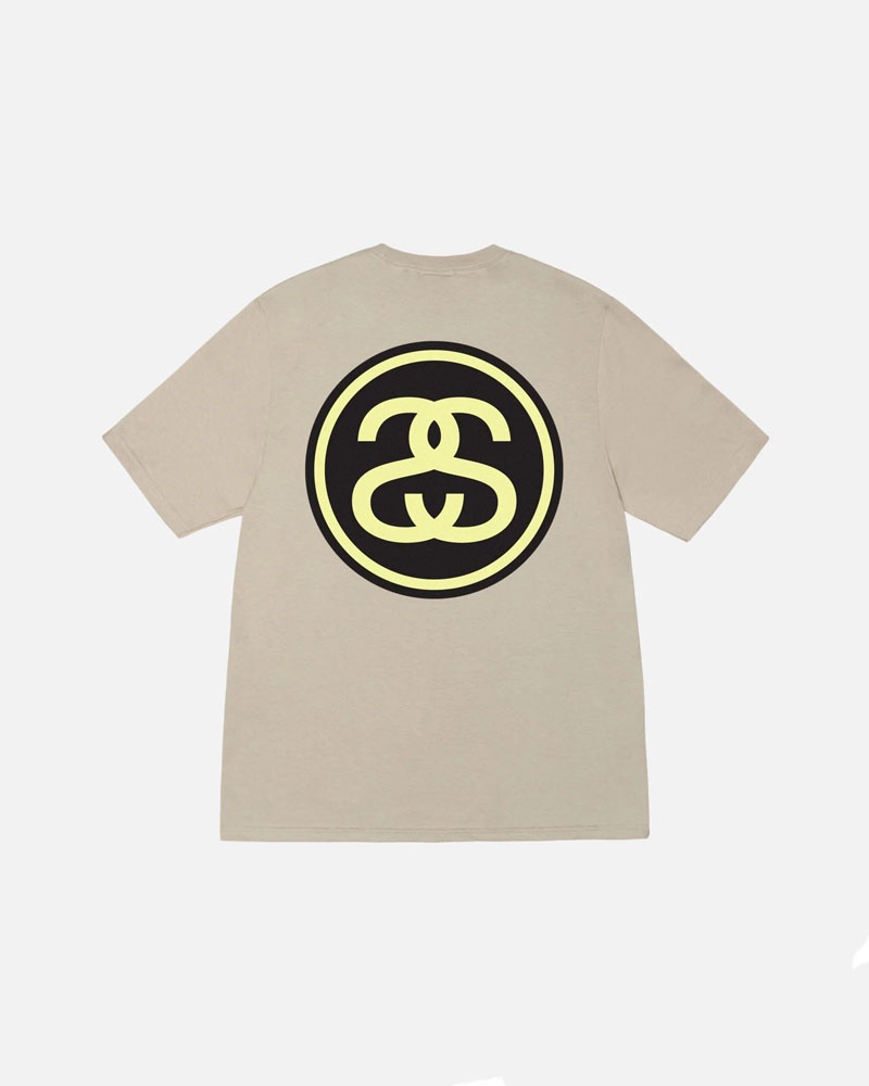 Khaki Stüssy SS-Link T-Shirts | USA XWZBED397