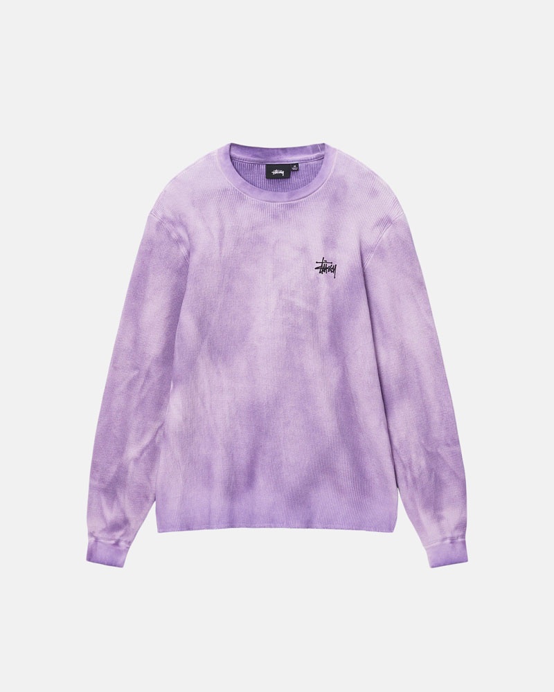 Lavender Stüssy Basic Stock LS Thermal Sweater | USA UVZEFH628