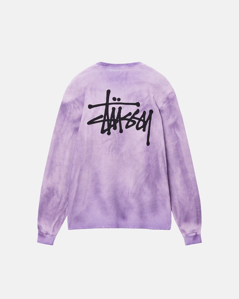 Lavender Stüssy Basic Stock LS Thermal Sweater | USA UVZEFH628