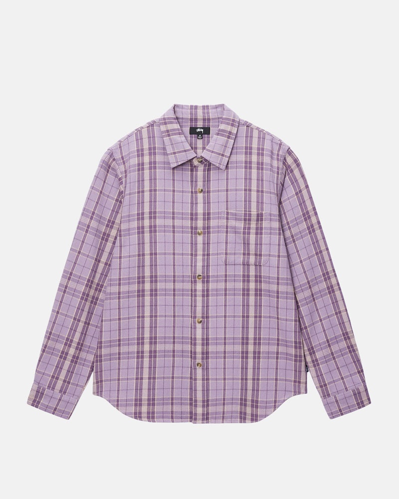 Lavender Stüssy Stones Plaid Shirts | USA SFDNVJ527