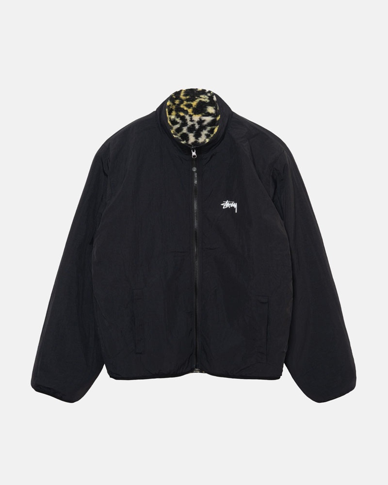 Leopard Stüssy Sherpa Reversible Jacket | USA GVBJXK920