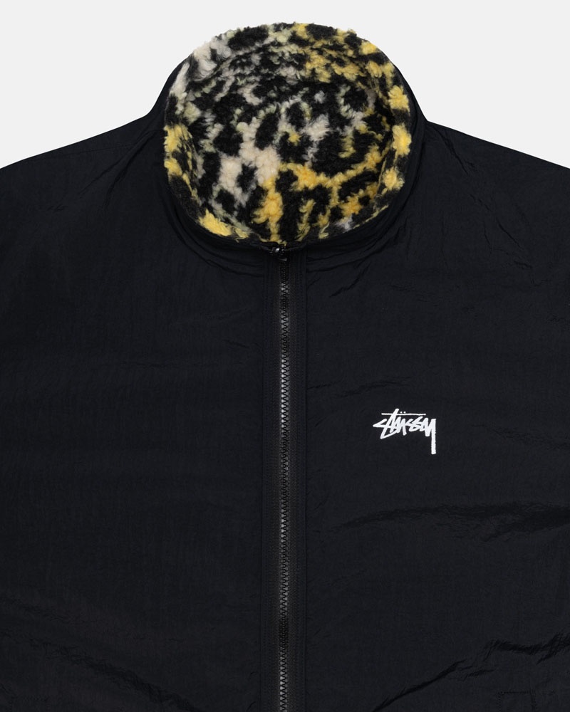 Leopard Stüssy Sherpa Reversible Jacket | USA GVBJXK920