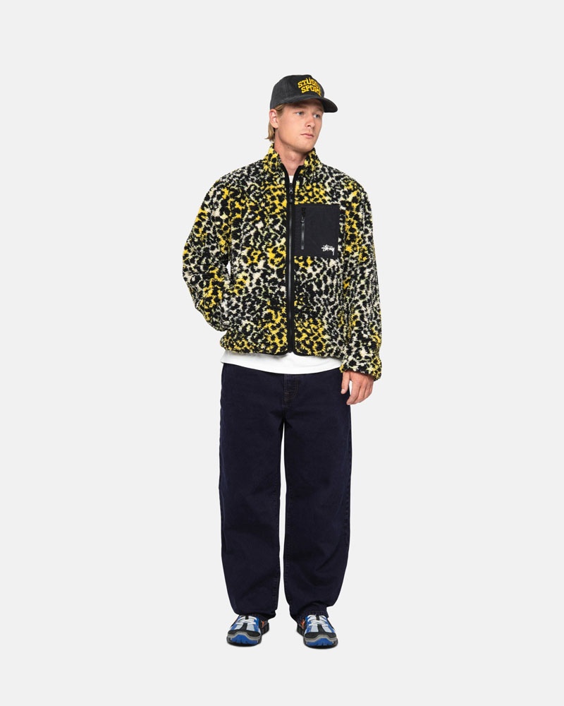 Leopard Stüssy Sherpa Reversible Jacket | USA GVBJXK920