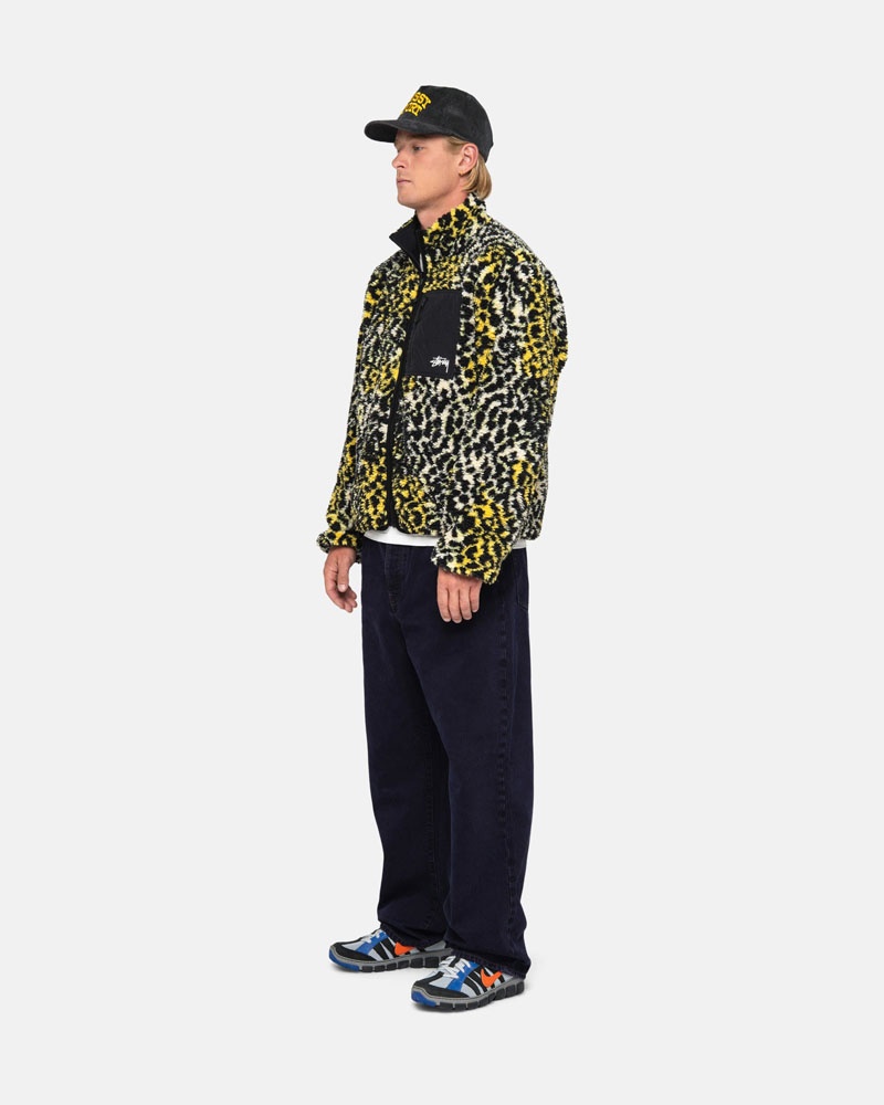 Leopard Stüssy Sherpa Reversible Jacket | USA GVBJXK920