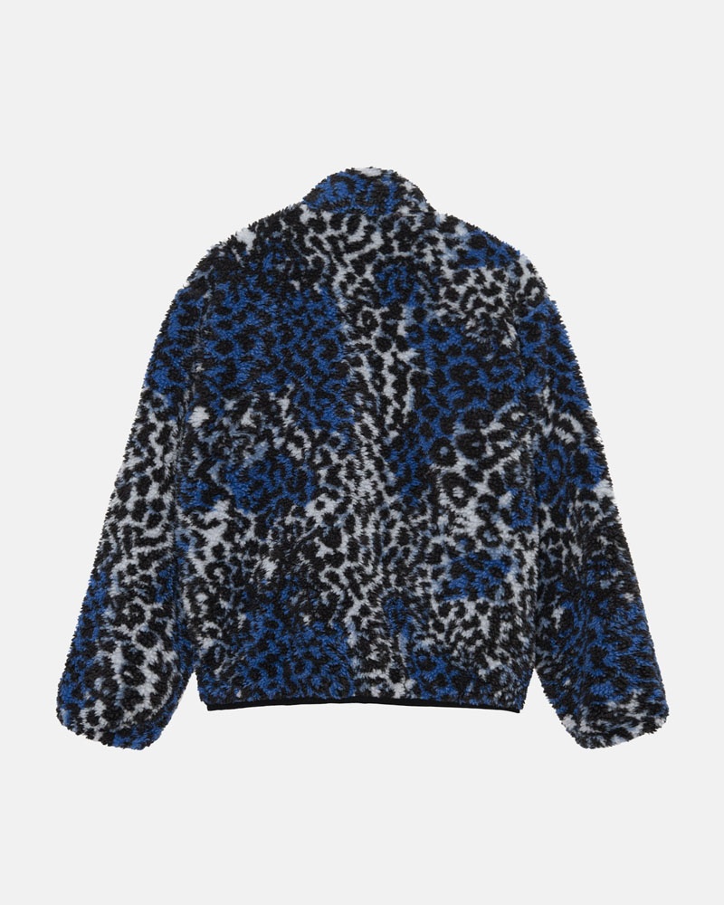 Leopard Stüssy Sherpa Reversible Jacket | USA XVCOHE180