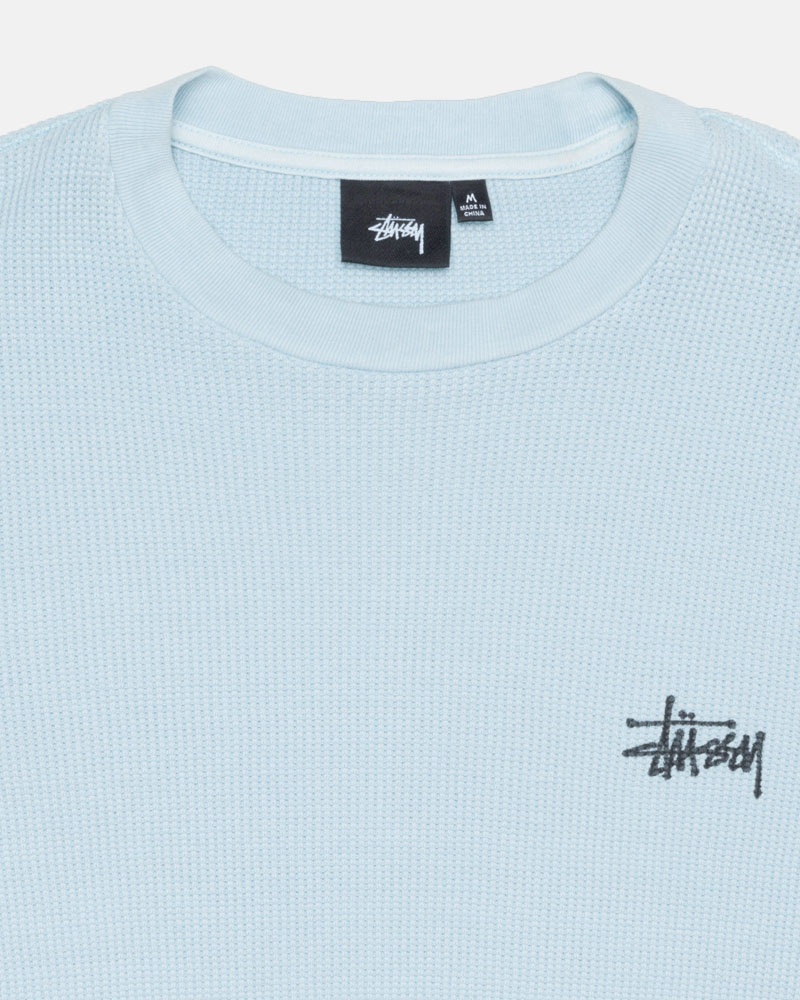 Light Blue Stüssy Basic Stock LS Thermal Sweater | USA JCAPLB873