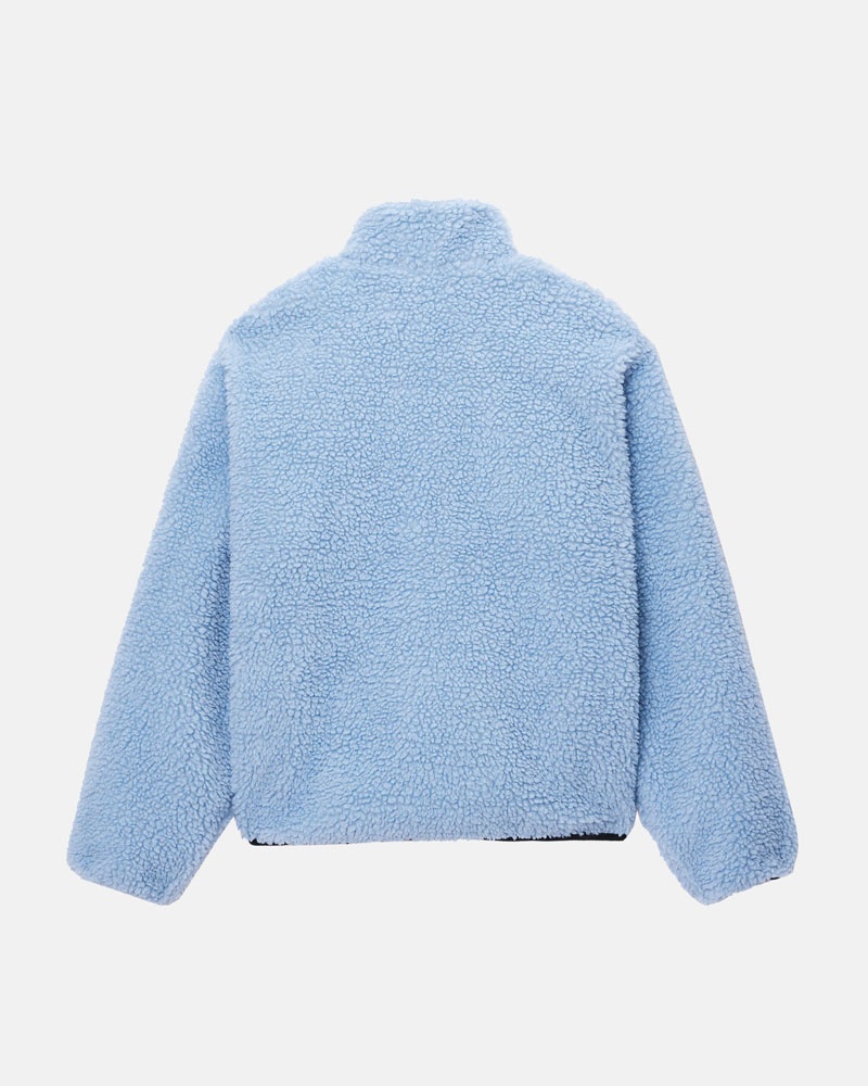 Light Blue Stüssy Sherpa Reversible Jacket | USA SVMDYB582