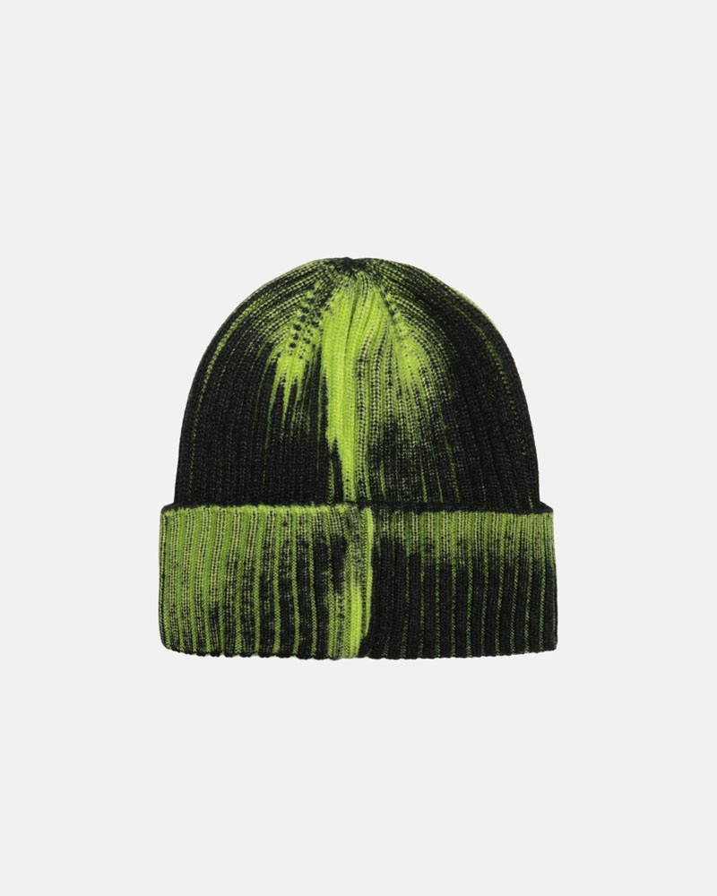 Light Green Stüssy Cuff Workgear Spray Beanie | USA OFIPJY047