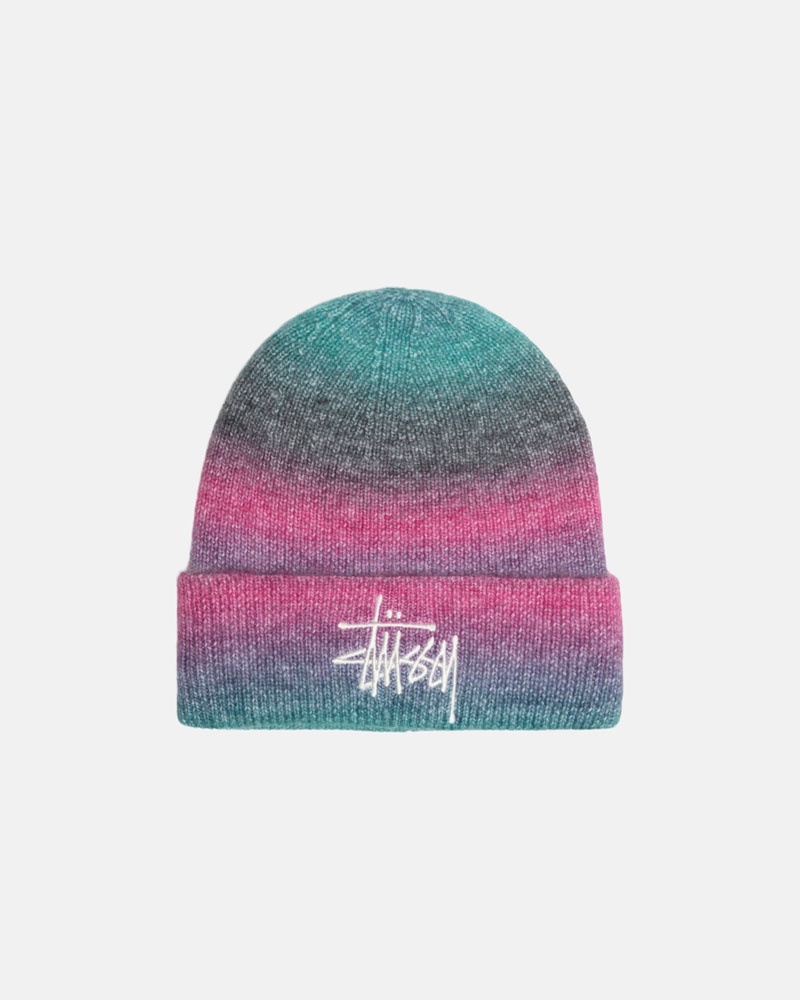 Multicolor Stüssy Cuff Spray Stripe Beanie | USA UOBYWL682