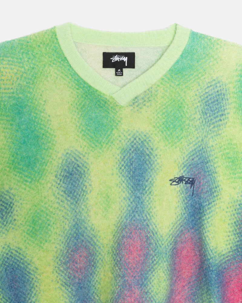 Multicolor Stüssy Gradient Dot Brushed Sweater | USA NSOVFC176