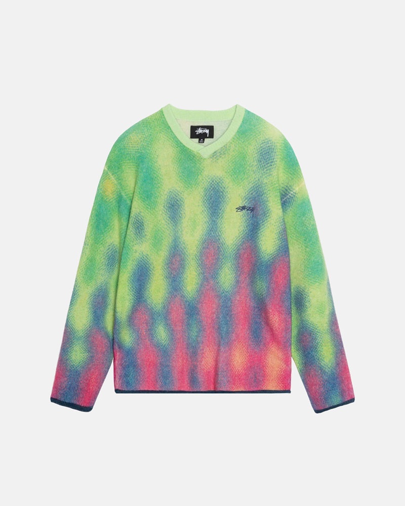 Multicolor Stüssy Gradient Dot Brushed Sweater | USA NSOVFC176