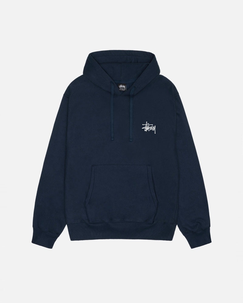 Navy Stüssy Basic Hoodie | USA WMFIOH214