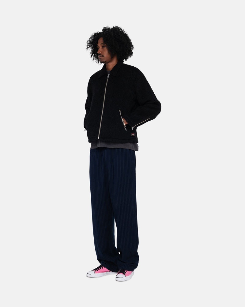 Navy Stüssy Beach Wool Stripe Pants | USA POWDRK082