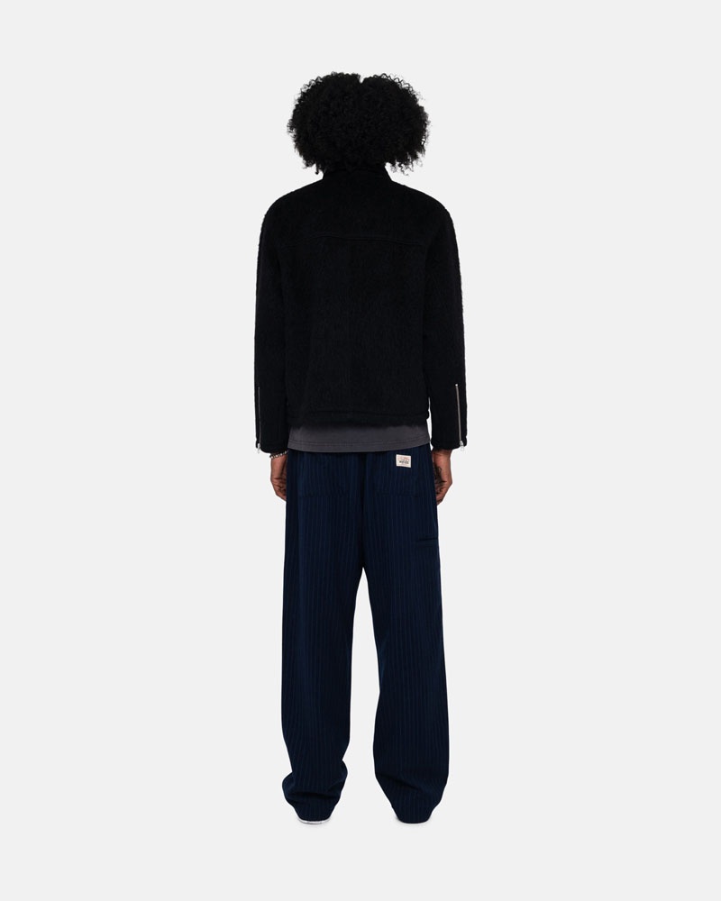 Navy Stüssy Beach Wool Stripe Pants | USA POWDRK082