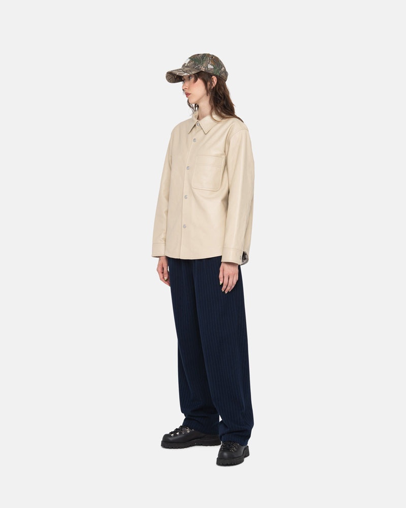 Navy Stüssy Beach Wool Stripe Pants | USA POWDRK082