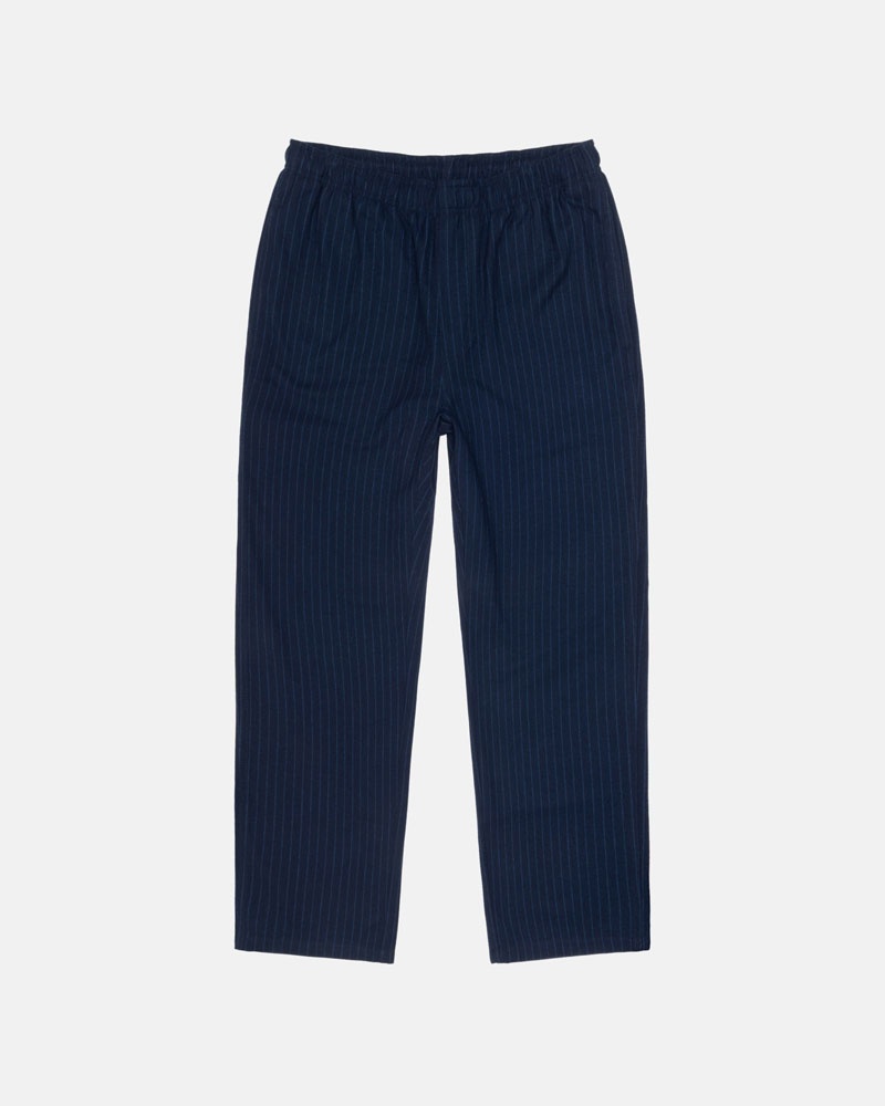 Navy Stüssy Beach Wool Stripe Pants | USA POWDRK082