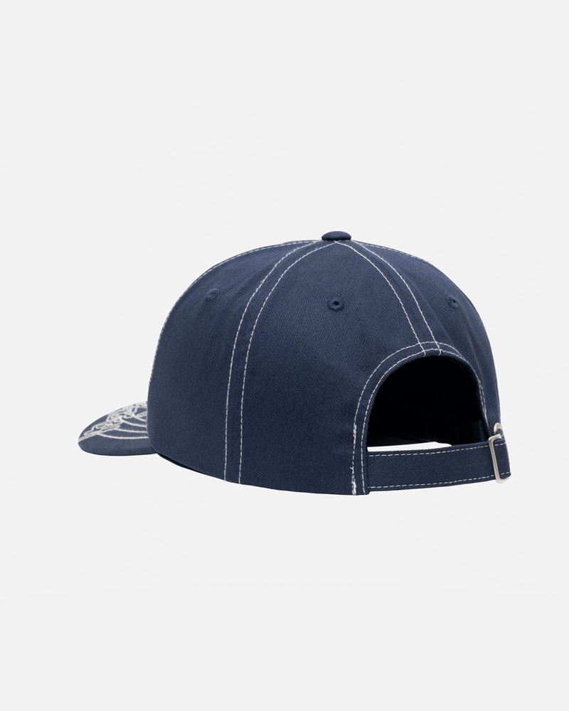 Navy Stüssy Low Pro Basic Stitch Strapback Caps | USA GTBUJH485