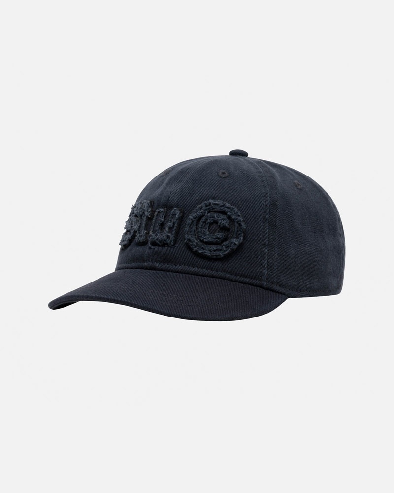 Navy Stüssy Low Pro Copyright Applique Strapback Caps | USA AXQUTW241