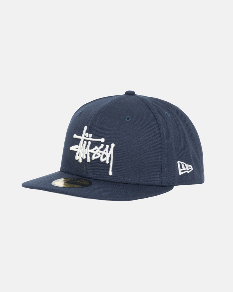 Navy Stüssy New Era 59Fifty Authentic Caps | USA ERQPIB674