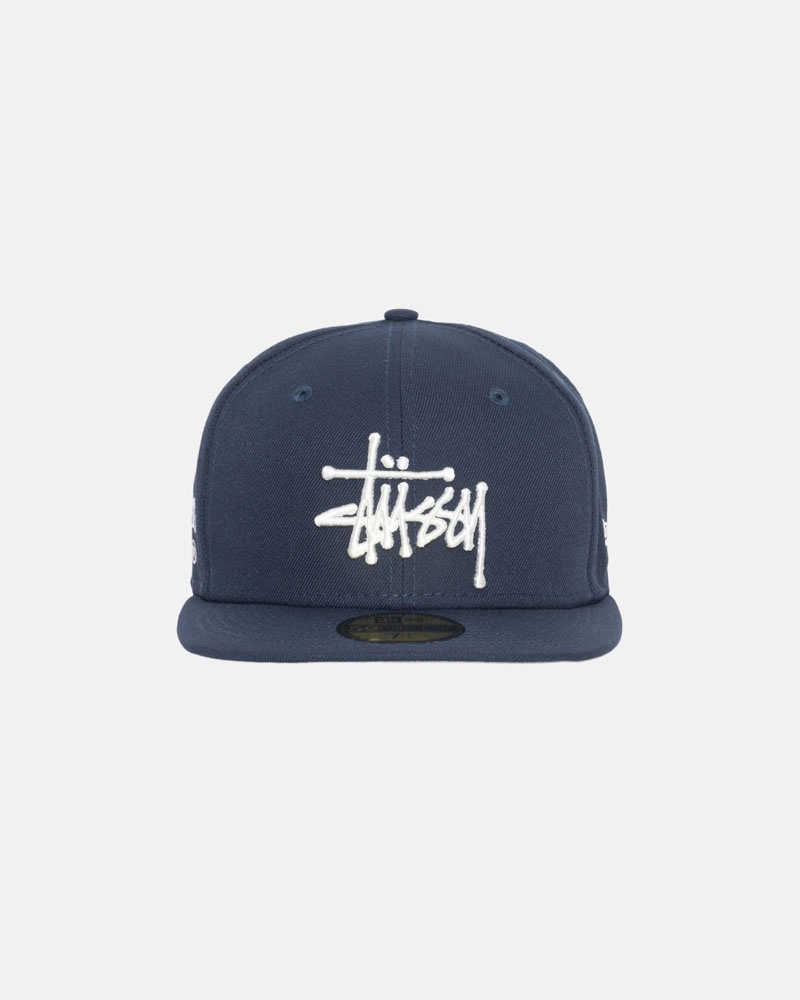 Navy Stüssy New Era 59Fifty Authentic Caps | USA ERQPIB674