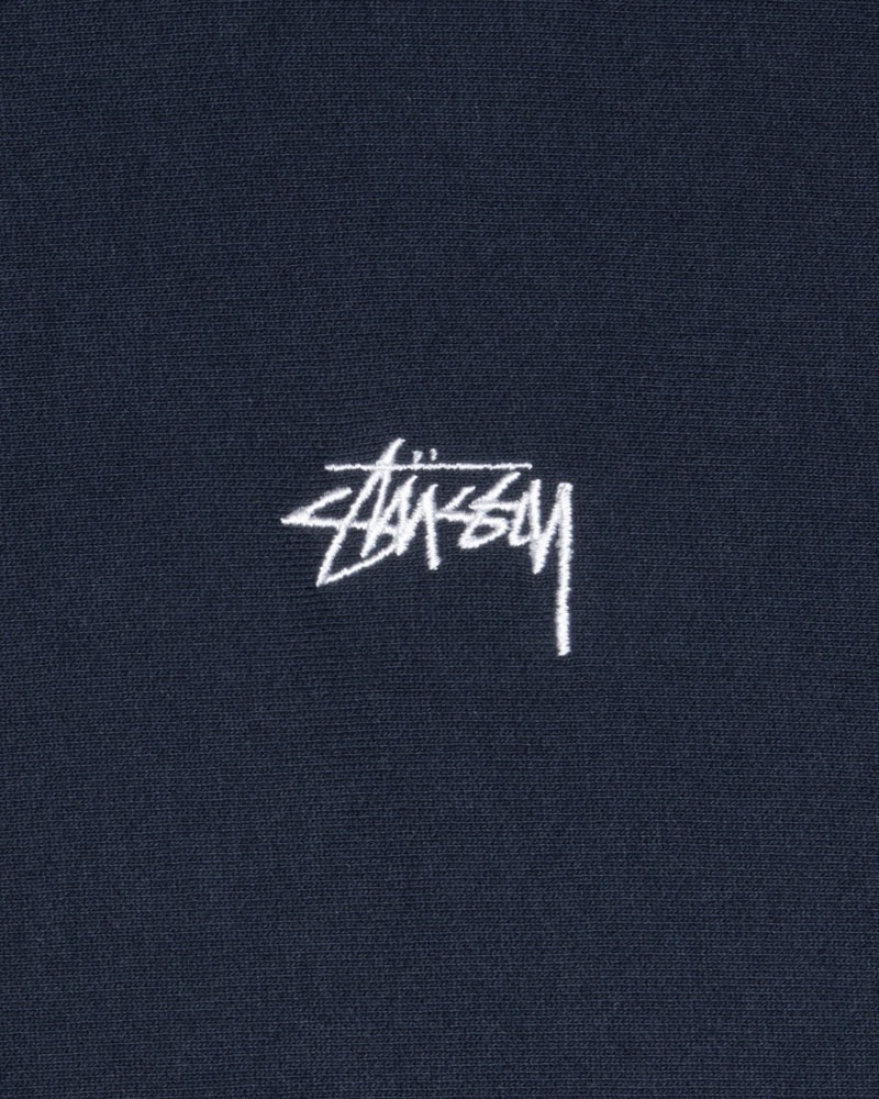 Navy Stüssy Stock Logo Crew Sweatshirt | USA YCESJA251