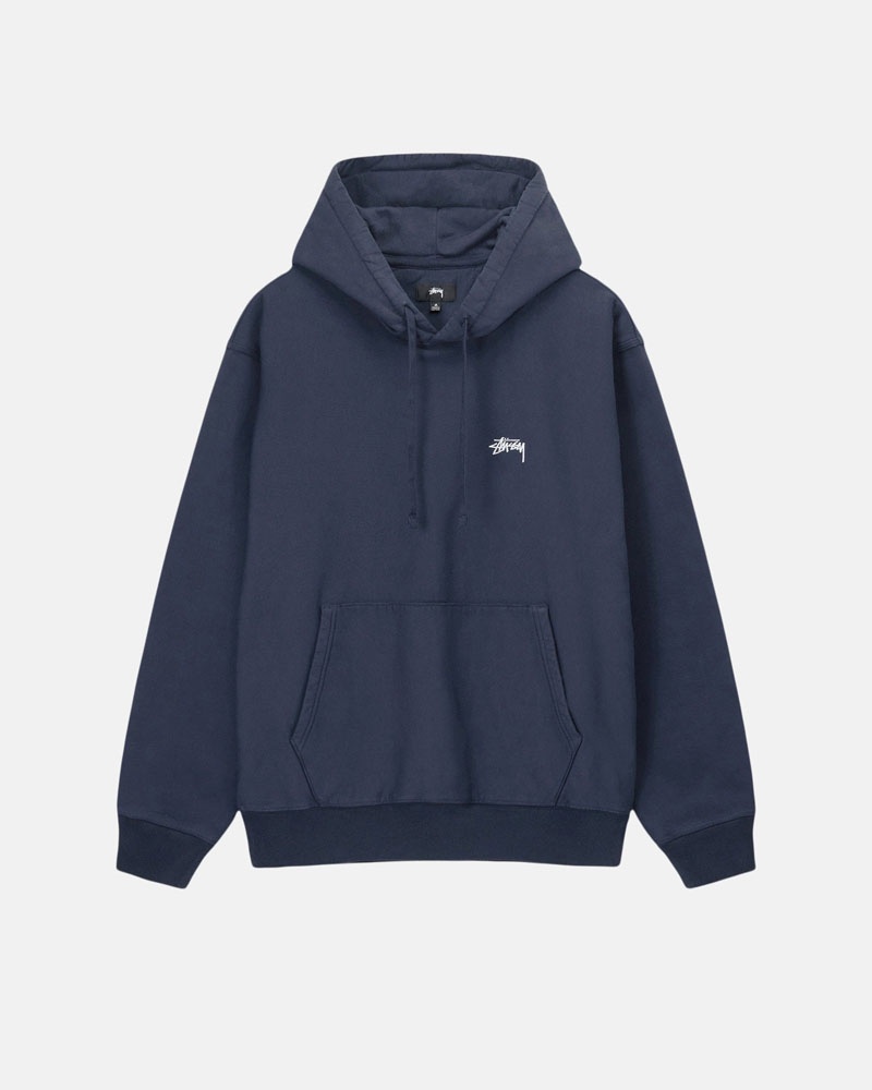 Navy Stüssy Stock Logo Hoodie | USA GEMHDP452