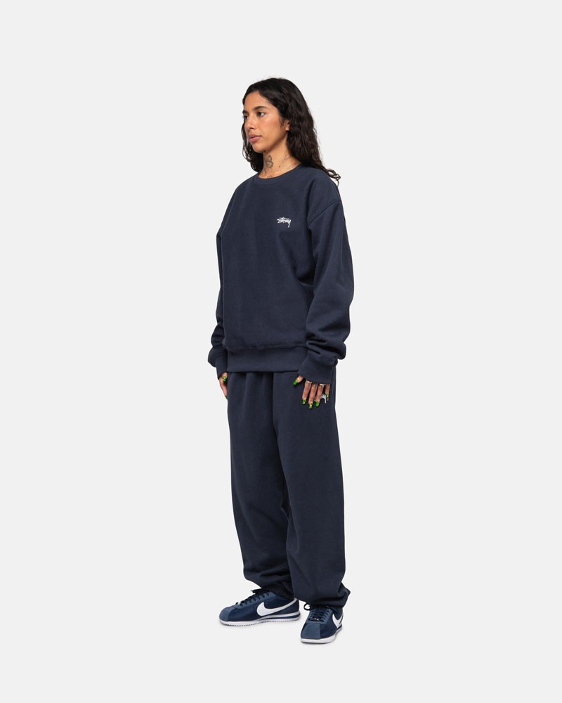 Navy Stüssy Stock Logo Sweatpants | USA XYZGHJ740