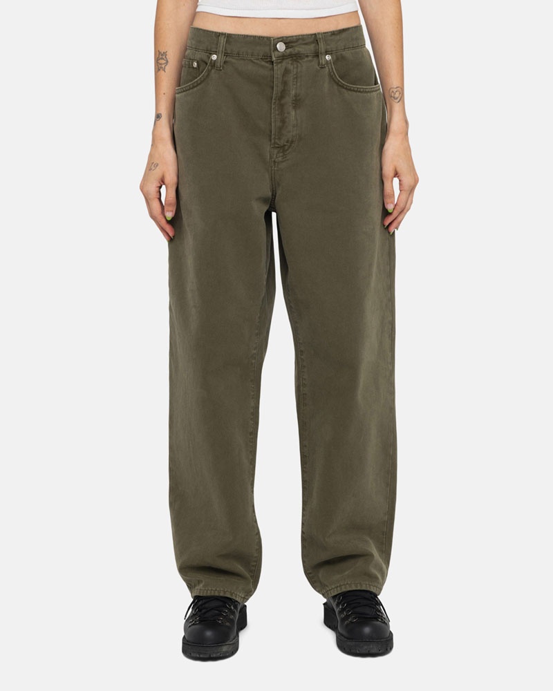 Olive Stüssy Big OL' Jean Washed Canvas Jeans | USA AYCGES913