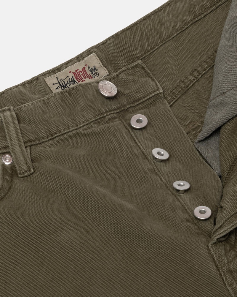 Olive Stüssy Big OL' Jean Washed Canvas Jeans | USA AYCGES913