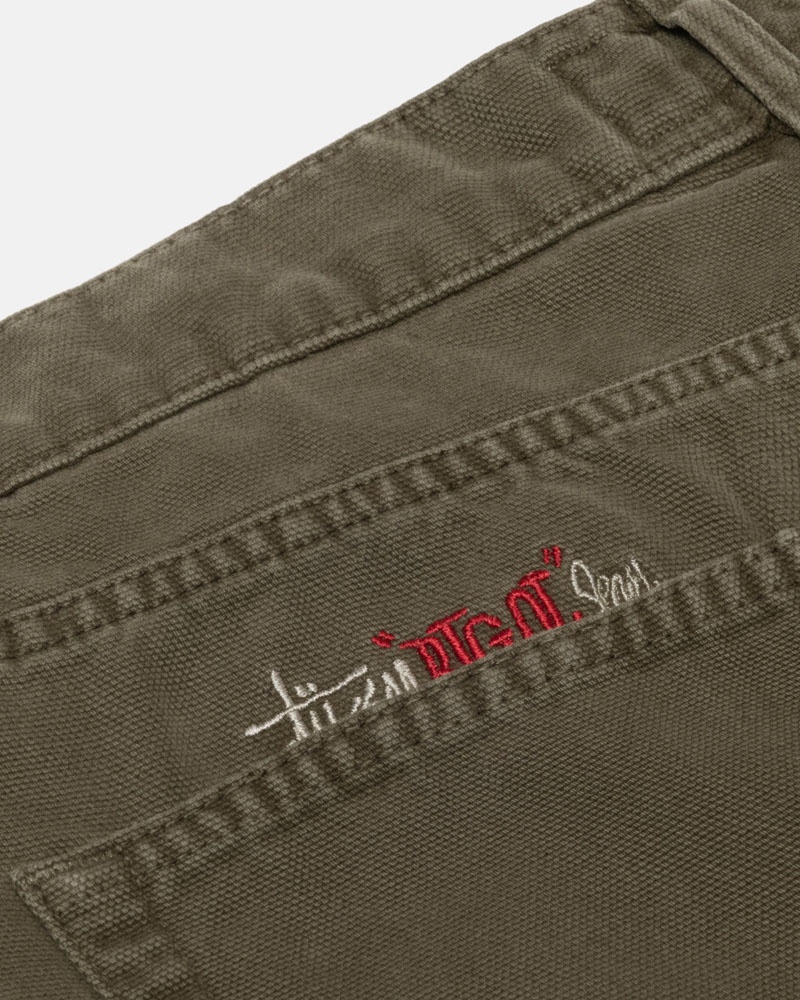 Olive Stüssy Big OL' Jean Washed Canvas Jeans | USA AYCGES913