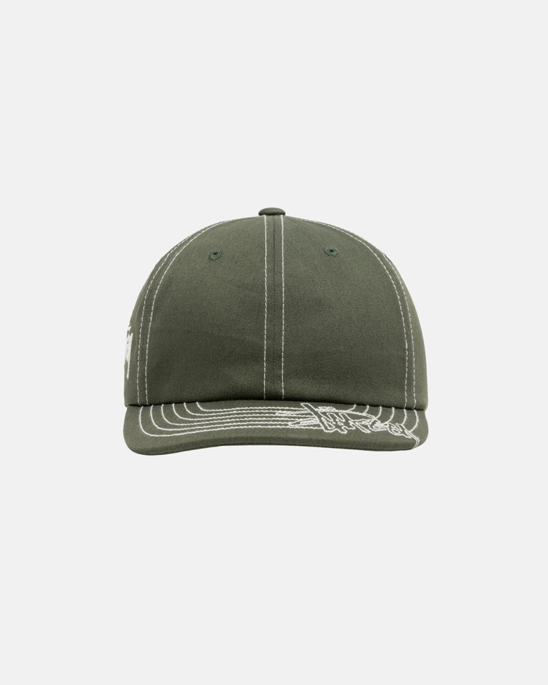 Olive Stüssy Low Pro Basic Stitch Strapback Caps | USA SNTPYX269