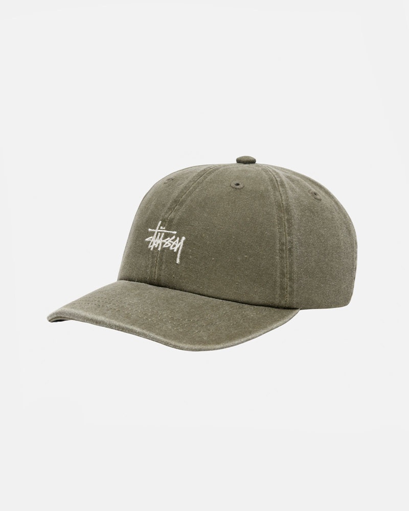 Olive Stüssy Low Pro Basic Washed Strapback Caps | USA EIRGAZ349