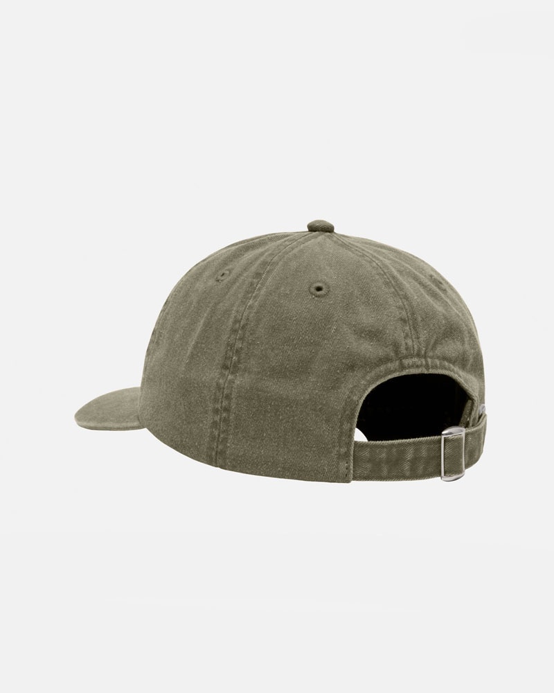 Olive Stüssy Low Pro Basic Washed Strapback Caps | USA EIRGAZ349