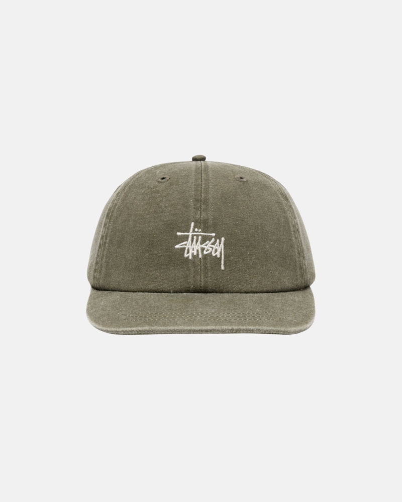 Olive Stüssy Low Pro Basic Washed Strapback Caps | USA EIRGAZ349