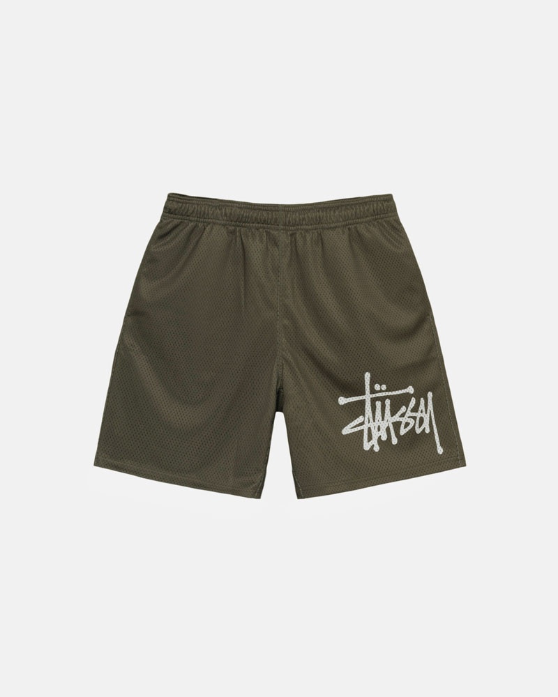 Olive Stüssy Mesh Short Big Basic Shorts | USA GPLYRU742