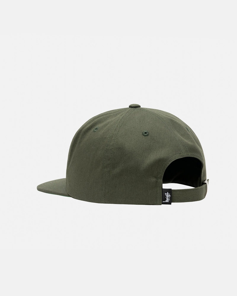 Olive Stüssy Mid-Depth Basic Strapback Caps | USA LMWHPK368