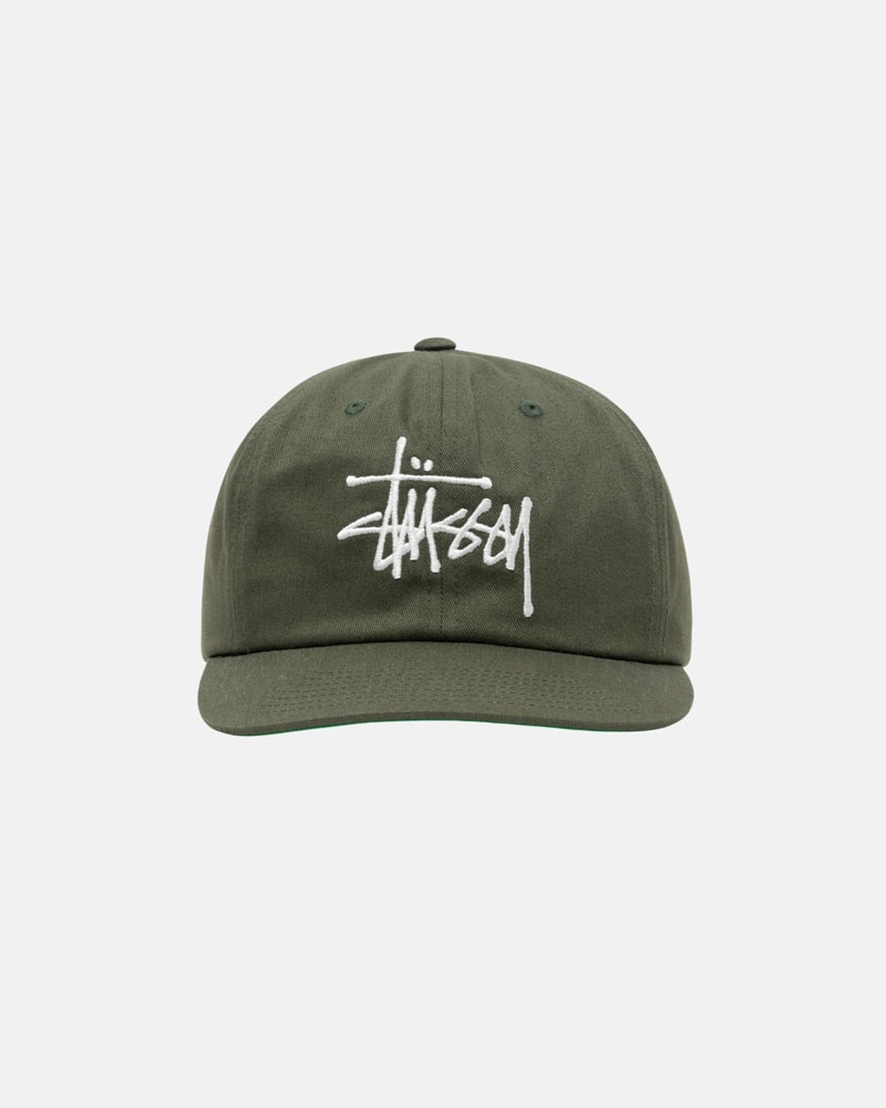 Olive Stüssy Mid-Depth Basic Strapback Caps | USA LMWHPK368