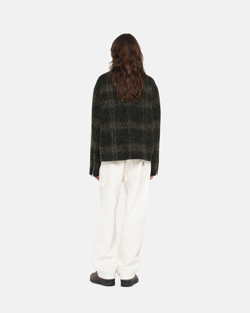 Olive Stüssy Mohair Club Jacket | USA IPWZOC358