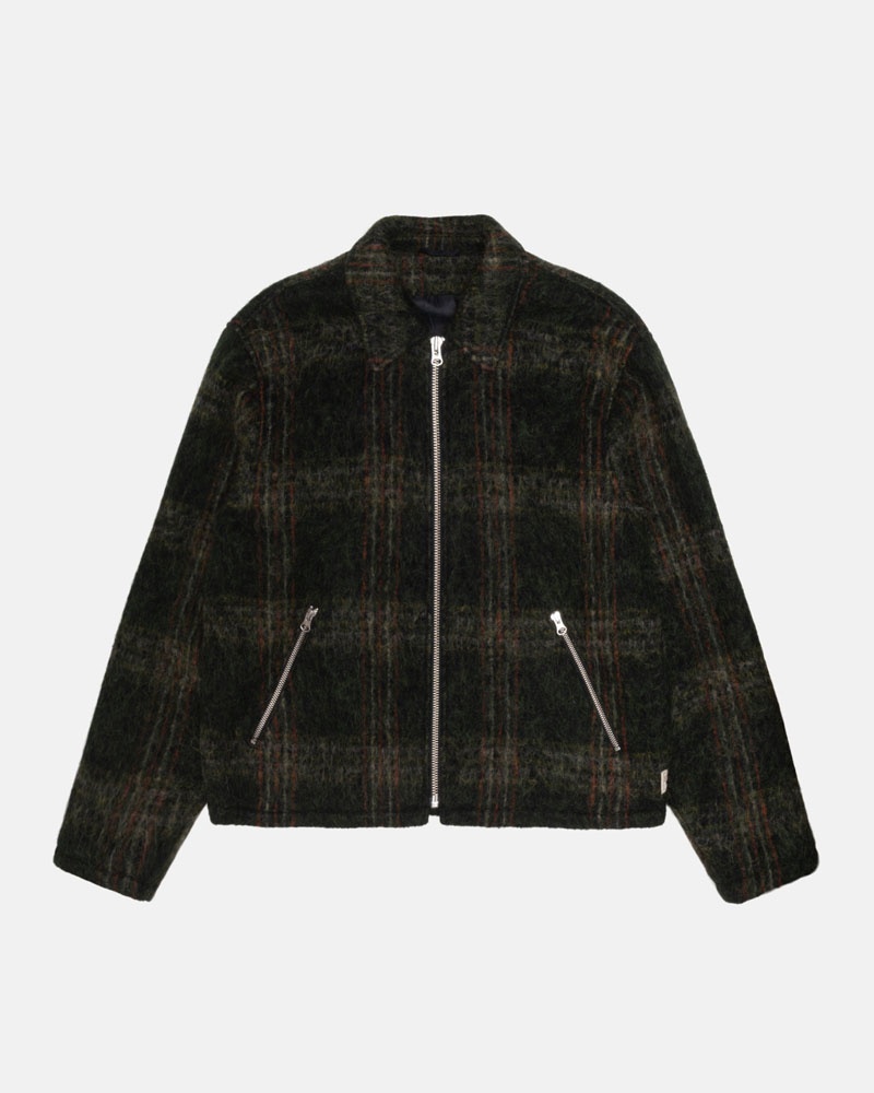 Olive Stüssy Mohair Club Jacket | USA IPWZOC358