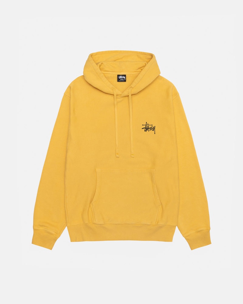 Orange Stüssy Basic Pigment Dyed Hoodie | USA MZSUCK960