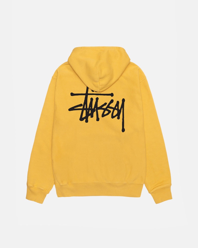 Orange Stüssy Basic Pigment Dyed Hoodie | USA MZSUCK960