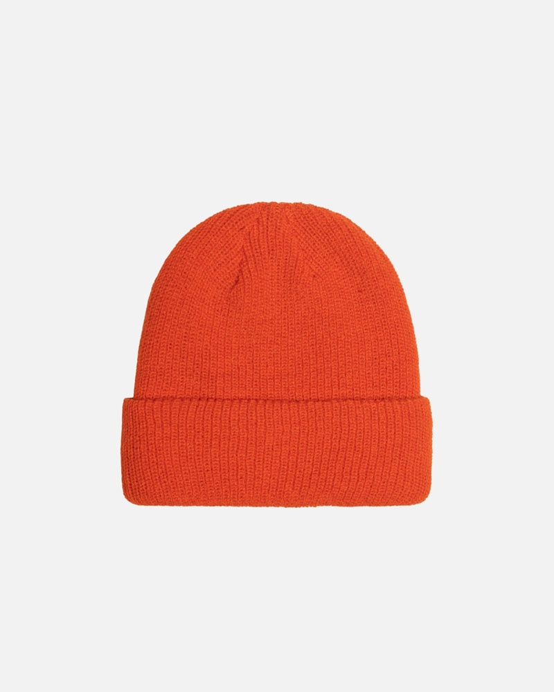 Orange Stüssy Cuff Basic Beanie | USA CBLPNO163