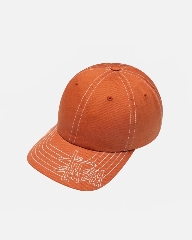 Orange Stüssy Low Pro Basic Stitch Strapback Caps | USA ZSIDMG498