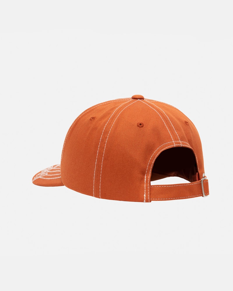 Orange Stüssy Low Pro Basic Stitch Strapback Caps | USA ZSIDMG498