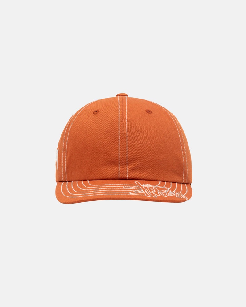 Orange Stüssy Low Pro Basic Stitch Strapback Caps | USA ZSIDMG498