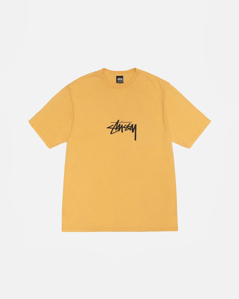 Orange Stüssy Small Stock Honey Pigment Dyed T-Shirts | USA TPYQMU251