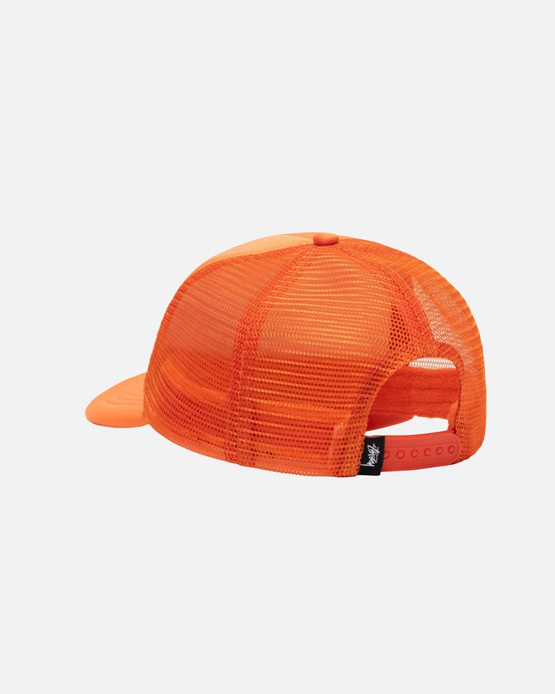 Orange Stüssy Trucker Big Basic Snapback Caps | USA HLTIKC045